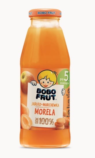 Bobo Frut, Sok 100% jabłko marchewka morela dla niemowląt po 5 miesiącu, 300 ml Bobo Frut