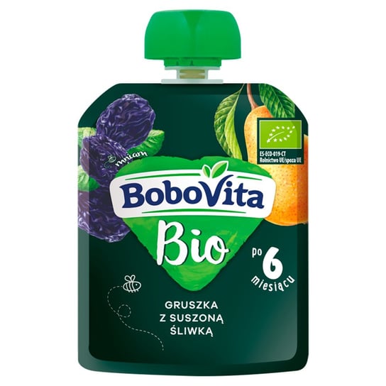 BoboVita, BIO Mus owocowy gruszka i suszona śliwka po 6. miesiącu, 80 g BoboVita