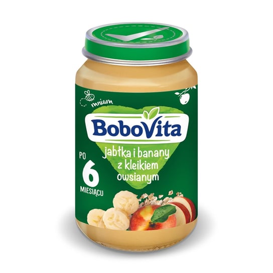 Bobovita, Deserek, Jabłka z bananami i płatkami owsianymi, 190 g, 6m+ BoboVita