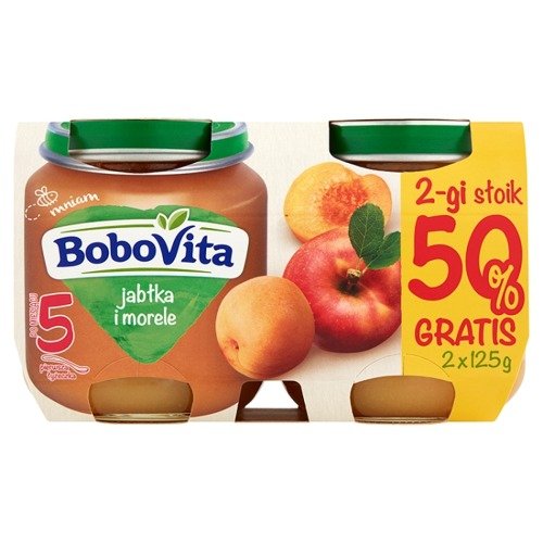 BoboVita, Deserek po 5. miesiącu jabłka i morele, 2x125 g BoboVita