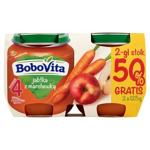 BoboVita, Deserek po 6. miesiącu jabłka z marchewką, 2x125 g BoboVita