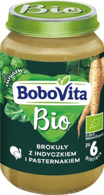 BOBOVITA Indyczek z brokułem i pasternakiem po 6 miesiącu 190 g Bio BoboVita