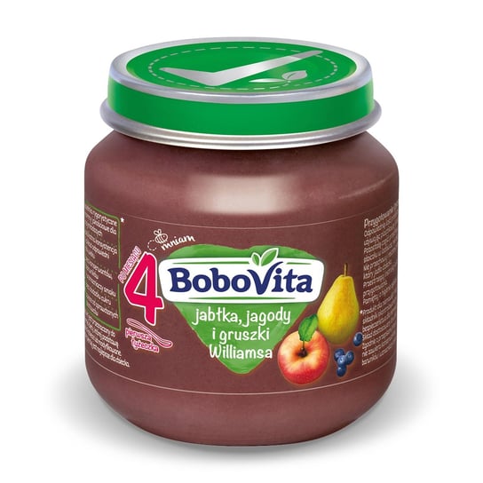 BoboVita Jabłka jagody i gruszki Williamsa po 4 miesiącu 125 g BoboVita