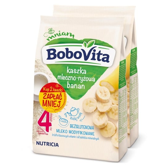 BoboVita Kaszka mleczno-ryżowa banan po 4 miesiącu 2 x 230 g BoboVita