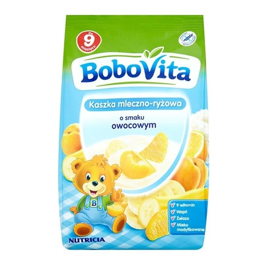 Bobovita, Kaszka mleczno-ryżowa o smaku owocowym, 230 g, 9m+ BoboVita