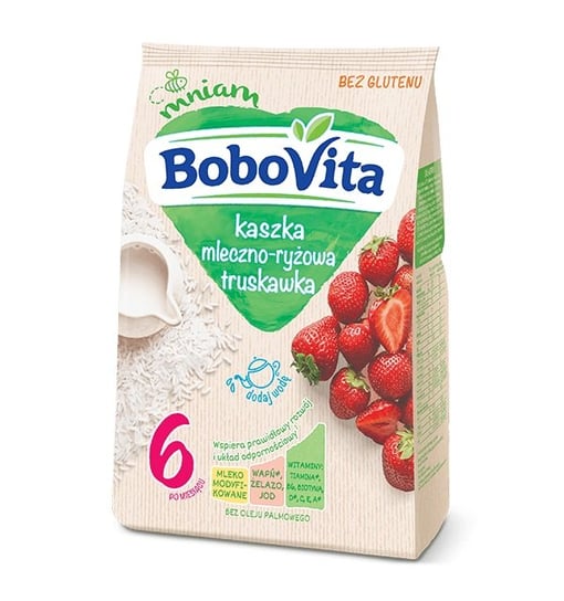 BoboVita Kaszka mleczno-ryżowa truskawka po 6. miesiącu 230 g BoboVita