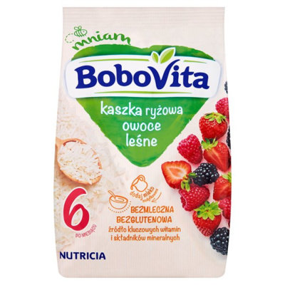 Bobovita, Kaszka ryżowa o smaku owoców leśnych, 180 g, 6m+ BoboVita