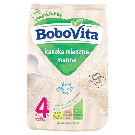 Bobovita, Mleczna kaszka manna, 230 g, 4m+ BoboVita