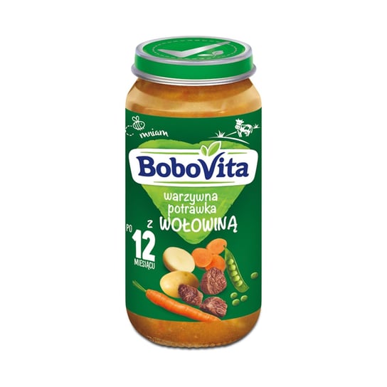 BoboVita, Obiadek dla dzieci 1-3 lata Junior Warzywna potrawka z wołowiną, 250 g BoboVita