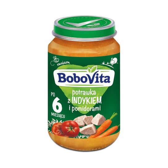 Bobovita, Obiadek, domowa potrawka z indykiem i pomidorami, 190 g, 6m+ BoboVita