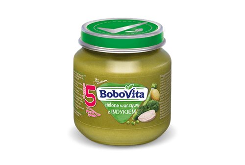 BoboVita, Obiadek po 5. miesiącu zielone warzywa z indykiem, 125 g BoboVita