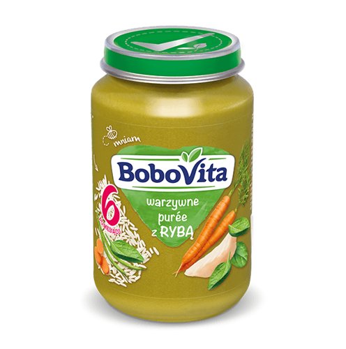 BoboVita, Obiadek po 6. miesiącu warzywne purée z rybą, 190 g BoboVita