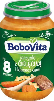 BoboVita, Obiadek po 8. miesiącu jarzynki z cielęciną i kluseczkami, 190 g BoboVita