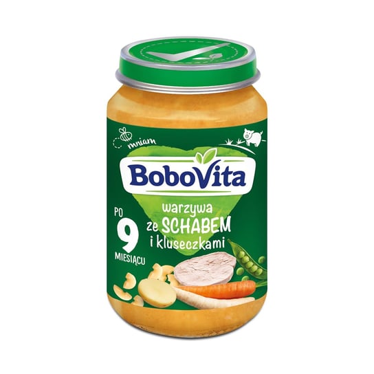Bobovita, Obiadek, Warzywa ze schabem i kluseczkami, 190 g, 9m+ BoboVita