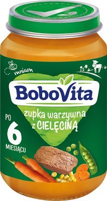 BoboVita, zupka warzywna z cielęciną po 6. miesiącu, 190 g BoboVita
