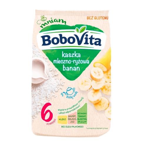 BoboVitaKaszka mleczno-ryżowa banan po 6. miesiącu, 230 g BoboVita