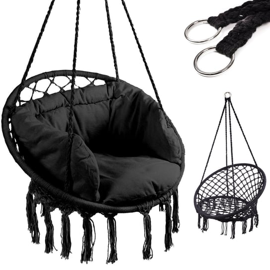 BOCIANIE GNIAZDO huśtawka fotel czarne XL z poduszkami | plac zabaw | strefa relaksu ikonka