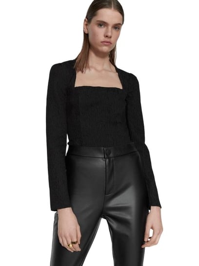 Body damskie Zara Structured czarne z długim rękawem Zara