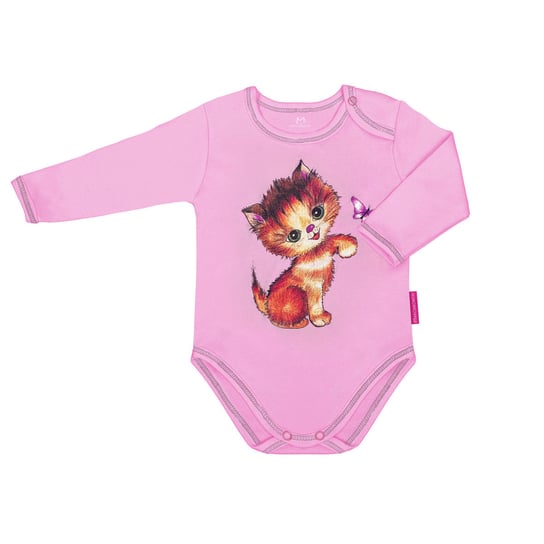 Body dla niemowląt i małych dzieci różowe z kotkiem na długi rękaw 80 Inna marka
