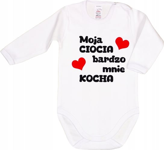 BODY NAPIS nadruk MOJA CIOCIA BARDZO MNIE KOCHA r 80 KLEKLE KLEKLE