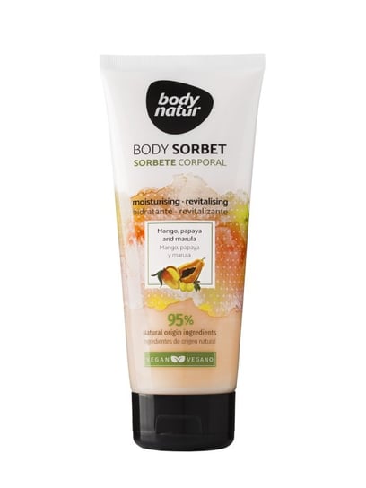 Body Natur, Sorbet do ciała nawilżająco-rewitalizujący Mango Papaja i Marula, 200 ml Body Natur