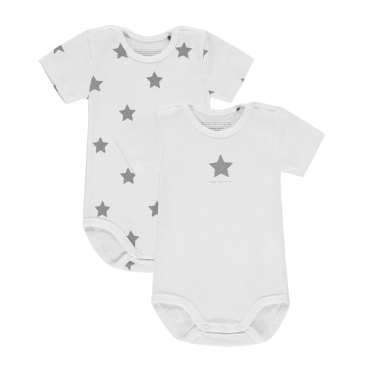 Body niemowlęce 2-pak krótki rękaw, białe z gwiazdkami, Bellybutton BellyButton