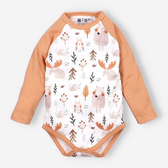 Body niemowlęce ANIMALS z bawełny organicznej dla chłopca-80 NINI