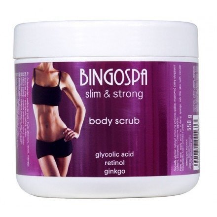 Body scrub kwas glikolowy retinol miłorząb BINGOSPA slim & strong BINGOSPA