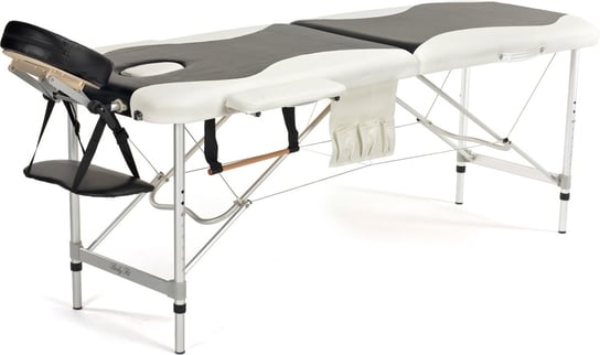 BODYFIT, Łóżko do masażu 2-segmentowe aluminiowe, białe BODYFIT