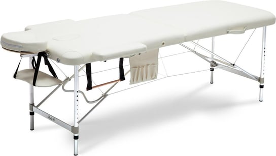 BODYFIT, Łóżko do masażu 2 segmentowe aluminiowe, kremowy, 223x93,5 cm BODYFIT