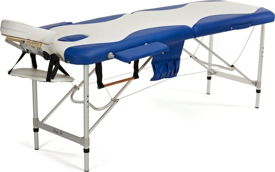 BODYFIT, Łóżko do masażu 2 segmentowe aluminiowe niebieski, 212x82 cm BODYFIT