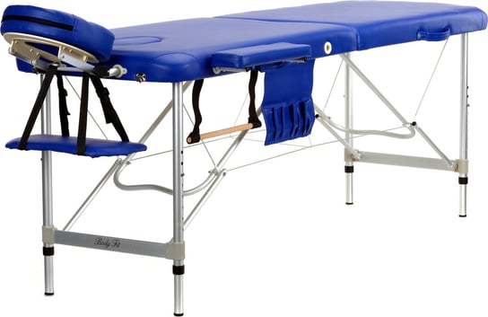 BODYFIT, Łóżko do masażu 2-segmentowe aluminiowe, niebieski BODYFIT