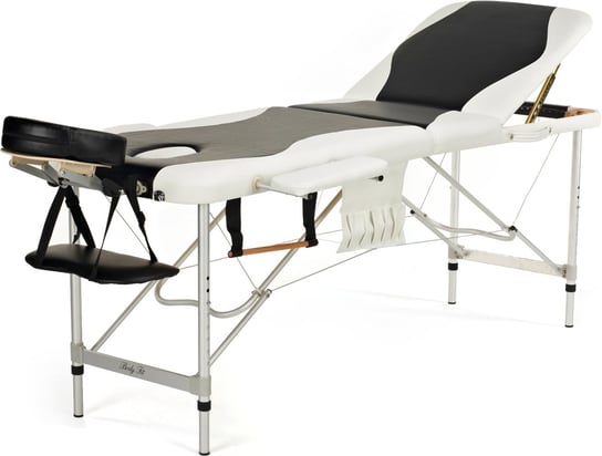 BODYFIT, Łóżko do masażu 3 segmentowe aluminiowe, czarny, 212x82 cm BODYFIT