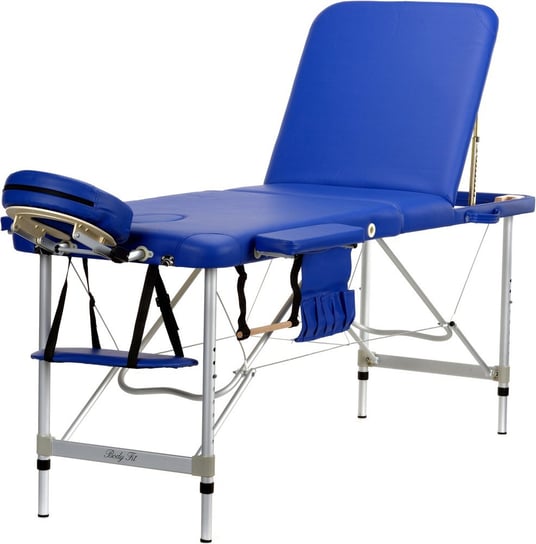 BODYFIT, Łóżko do masażu 3 segmentowe aluminiowe, niebieski, 212x82 cm BODYFIT