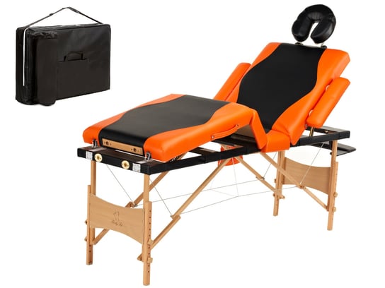 BODYFIT, Łóżko do masażu 4-segmentowe, pomarańczowy BODYFIT