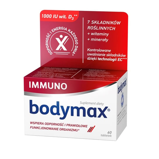 Bodymax, Immuno, witaminy i minerały suplement diety, 60 tabletek Bodymax