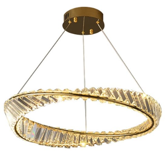 Bohemia S 80 AL - żyrandol kryształowy LED pierścień ring 80cm mosiądz Iluminar
