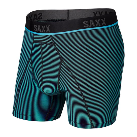 Bokserki do biegania/ bokserki męskie sportowe SAXX Kinetic HD Boxer Brief COOL BLUE FEED STRIPE SAXX