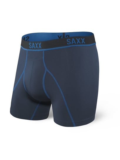 Bokserki do biegania/ bokserki męskie sportowe SAXX Kinetic HD Boxer Brief Navy/City Blue - Granatowy - L SAXX