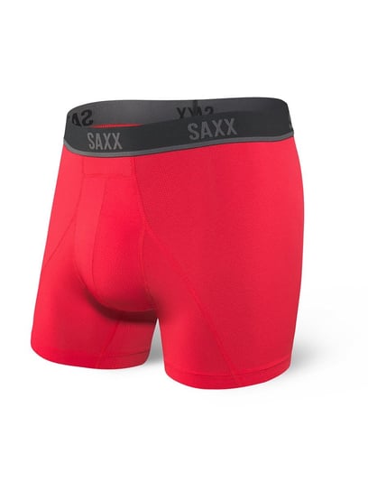 Bokserki do biegania/ bokserki męskie sportowe SAXX Kinetic Hd Boxer Brief Red - Czerwony - L SAXX