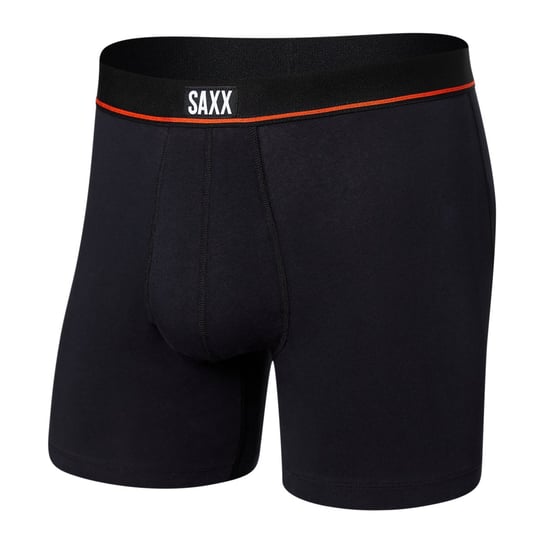 Bokserki Męskie Elastyczne Saxx Non-Stop Stretch Boxer Brief Z Rozporkiem - Czarne-M SAXX