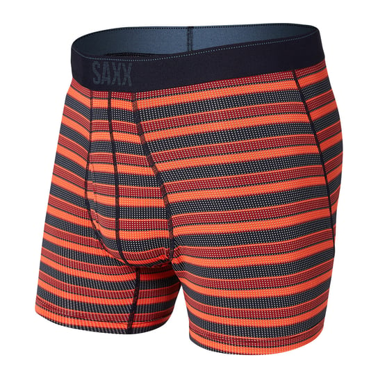 Bokserki męskie SAXX Quest Boxer Brief Fly RED SOLAR STRIPE SAXX