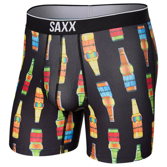 Bokserki Męskie Sportowe Saxx Volt Boxer Brief Piwa W Okularach – Czarne-M SAXX