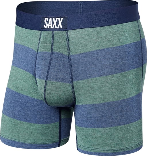 Bokserki męskie szybkoschnące SAXX VIBE Boxer Brief  w pasy - granatowe-S SAXX