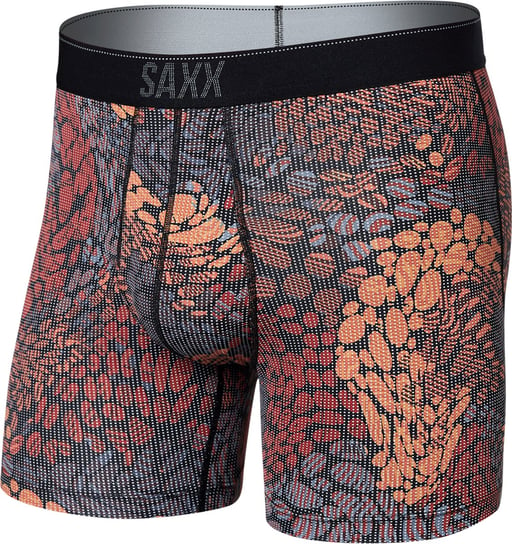 Bokserki męskie trekkingowe / sportowe z rozporkiem SAXX QUEST Boxer Brief Fly  plamki- bordowe-M SAXX