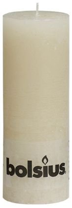 Bolsius, Świeca Rustik, kremowa, 19x6,8 cm Bolsius