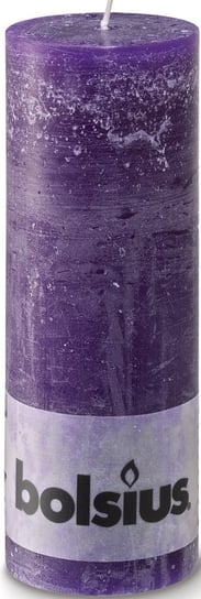 Bolsius, Świeca Rustik, purpurowa, 19x6,8 cm Bolsius