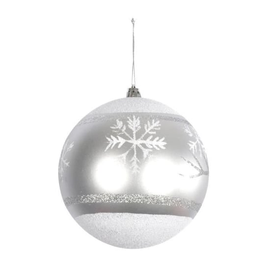 Bombka świąteczna srebrna śnieżynka o średnicy 12 cm Inna marka