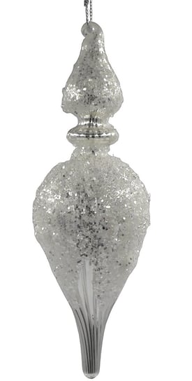 Bombka szklana ozdoba świąteczna dekoracja 15cm srebrna zdobiona Inna marka