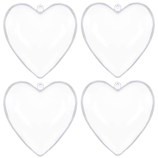 Bombki akrylowe 10cm serce plastikowe decoupage zestaw 4 szt. Springos